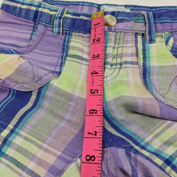 Old Navy Girls Purple Plaid Linen Shorts Size 10 - Picture 9 of 10